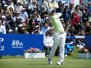 開幕から５試合、予選落ちのないルーキー、川村昌弘。安定ゴルフは若手群像の一角でピカリと光る（今年の日本プロ・日清カップで）