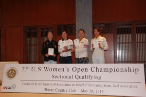 全米女子ＯＰ日本地区最終予選通過者の４人。（提供：すべて日本ゴルフ協会）